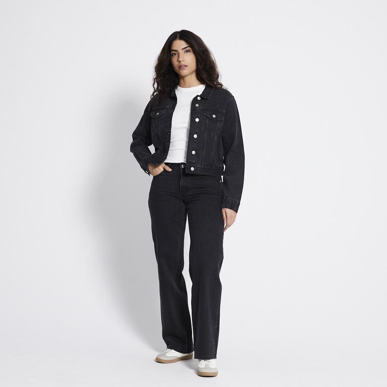 Cropped denim jacket "Own" Black Used